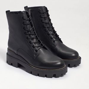 NWT Sam Edelman compact leather ankle boots black
